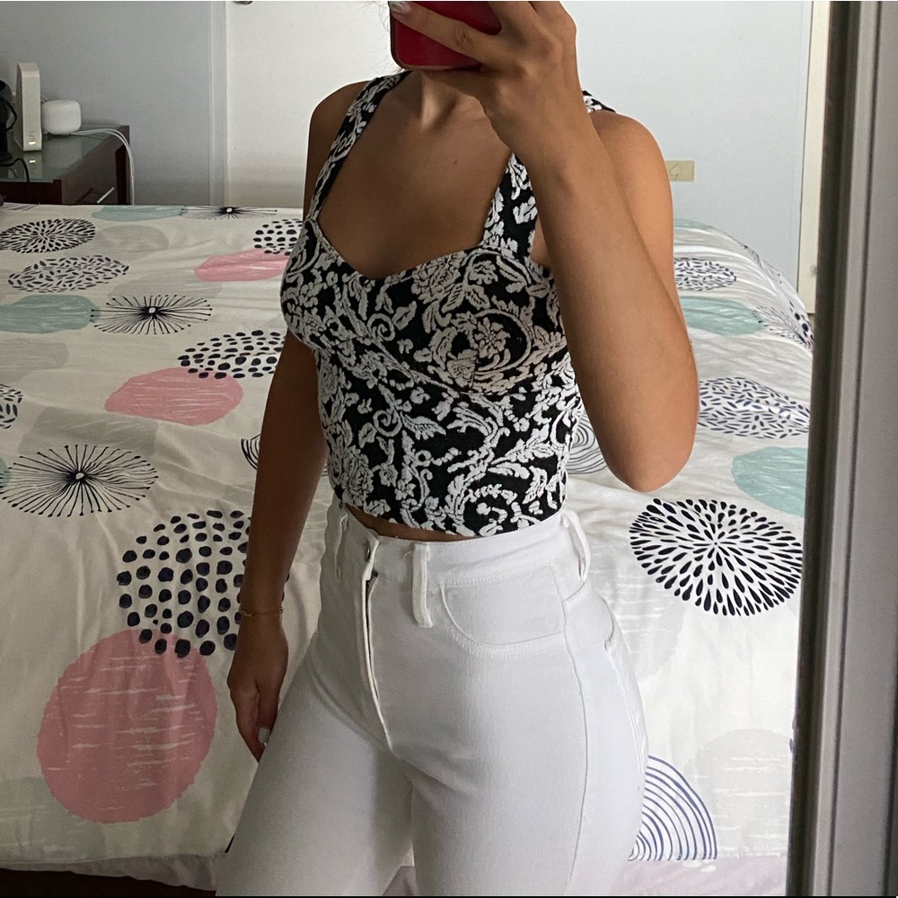 Black & White Crop Top